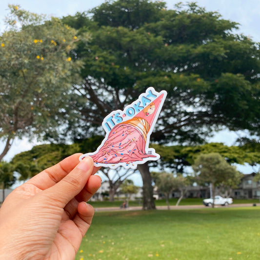 "IT'S OKAY" ICE CREAM STICKER (BEAR EDITION)