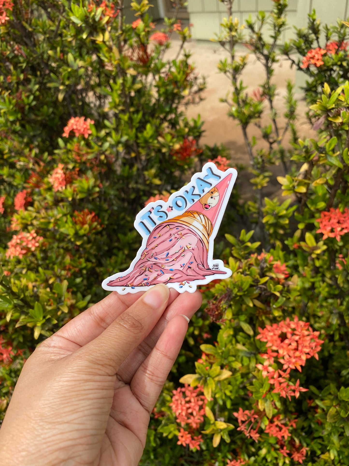 "IT'S OKAY" ICE CREAM STICKER (BEAR EDITION)